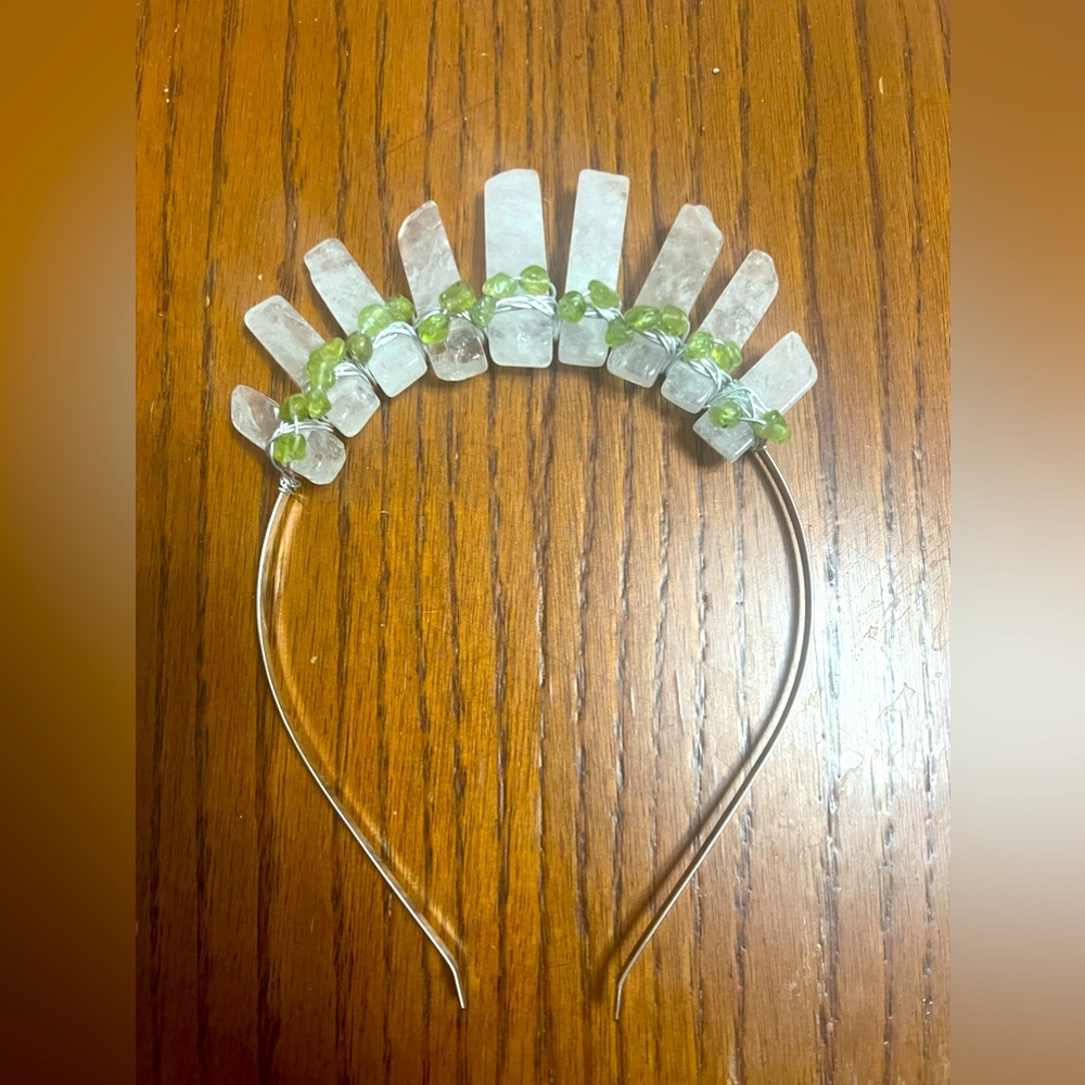 Crystal Crown Headband. Lovingly Handmade with natural clear quartz stone 🌺
